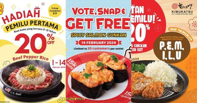 Instagram.com/pepperlunchid; Instagram.com/sushigo_id; Instagram.com/kimukatsuid